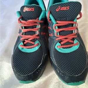 ASICS Women's Athletic Shoes - Navy and Coral